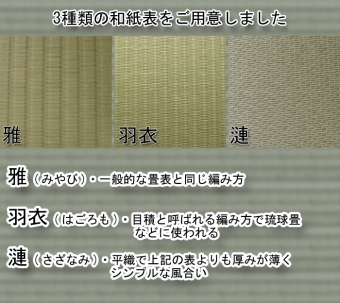 3種類の和紙表